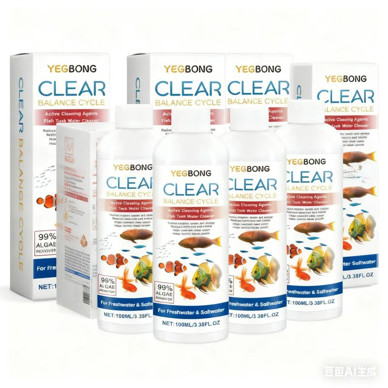 

5 PCSFish Tank Water Powerful Cleaner 100ml Fish Tank Water Clarifying Agent For Cleaning Stains Sludge Controlling Algae Growth