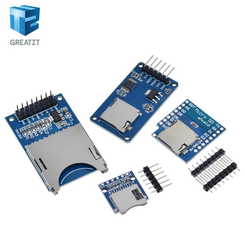 D1 Mini TF Card Module Micro SD Storage Expansion Board Mini Micro SD TF Card Memory Shield Module With Pins for Arduino ARM AVR