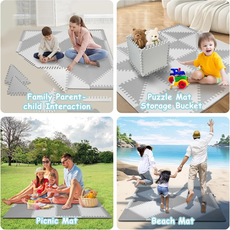 Interlocking Soft Foam Floor Mat for Toddlers: Educational Puzzle Sports Split Joint Carpet Perfect for Play Area