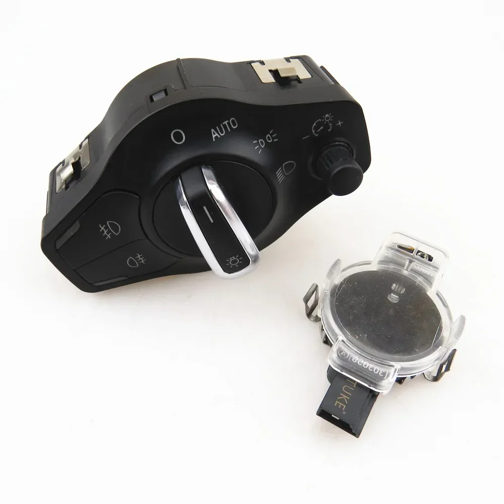 4 Pcs Chrome Auto Car Headlights Multifunction Switch & Rain Sensor Kit For A4 Q5 8K0 941 531 AS 81A955555B 81D955547 8U0955559