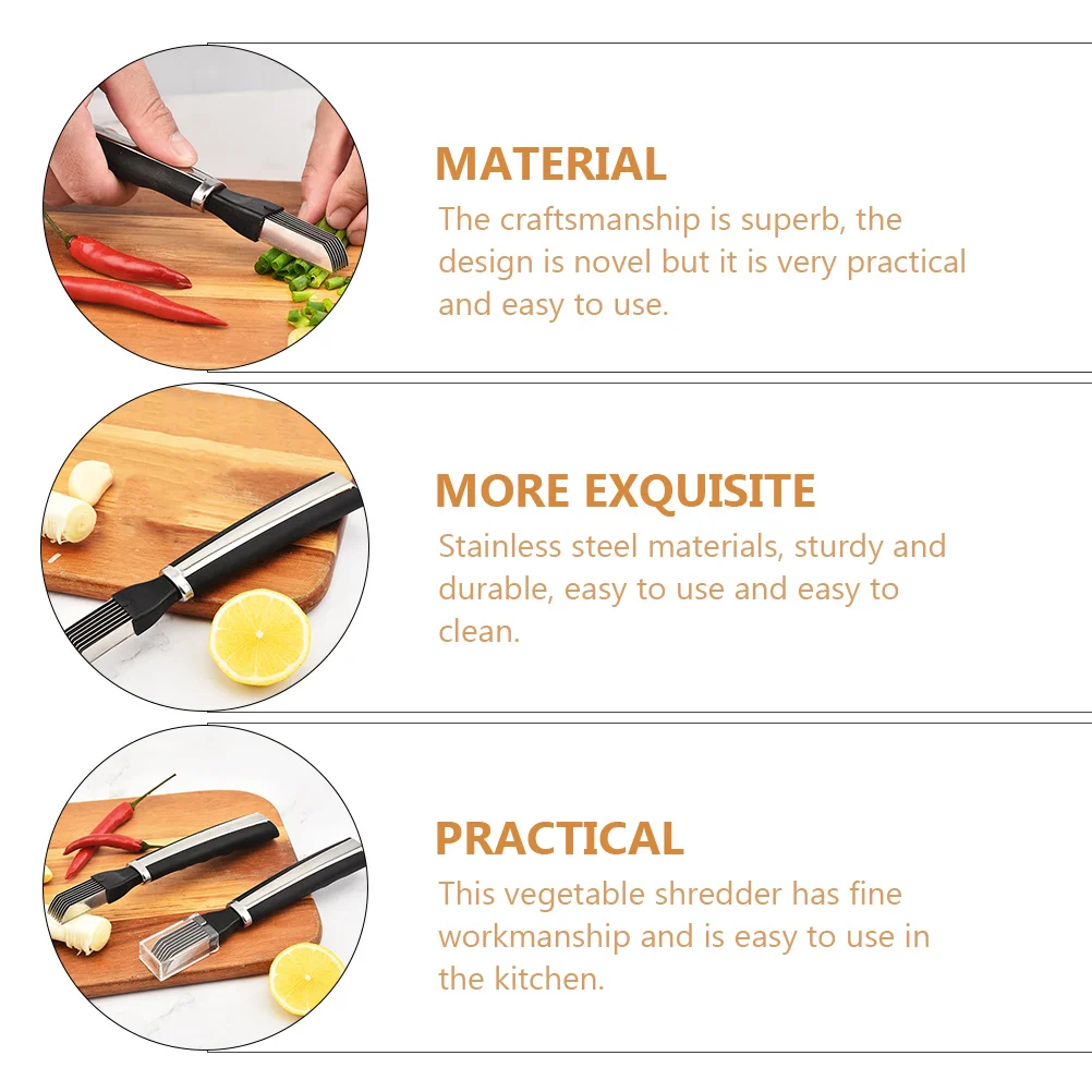 

2pcs Steel Scallion Cutter Vegetable Slicer Kitchen Gadget Onion Scallion Cutter Chopper Practical Tool Shredder