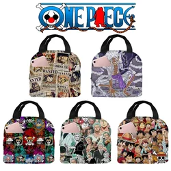 One Piece Lunch Bags Cartoon Luffy Aluminum Foil Rice Bag Meal Ice Box Pack Anime Students Bento Lunch Handbags New Kids Gift