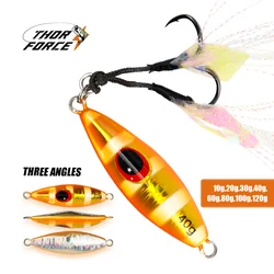 Thorforce 10 20 30 40 60 80 100 120G Aydınlık Metal Jigging Yemi Kıyı Dökümü Yavaş Düşüş Arı Pitch Jigleri Pesca Balıkçılık Yemi