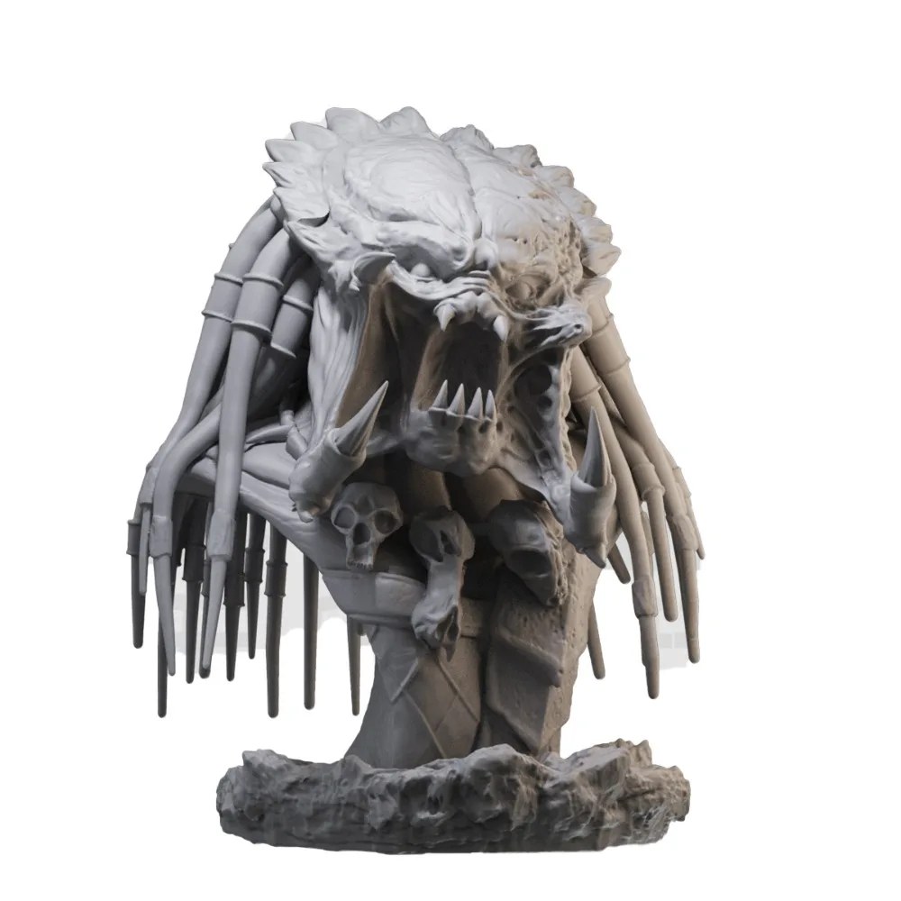 1/10 1/16 Lone Wolf Bust Model GK Resin White Mold Figurine Model 3D Printing Unassembled Unpainted Self-assembly Craft