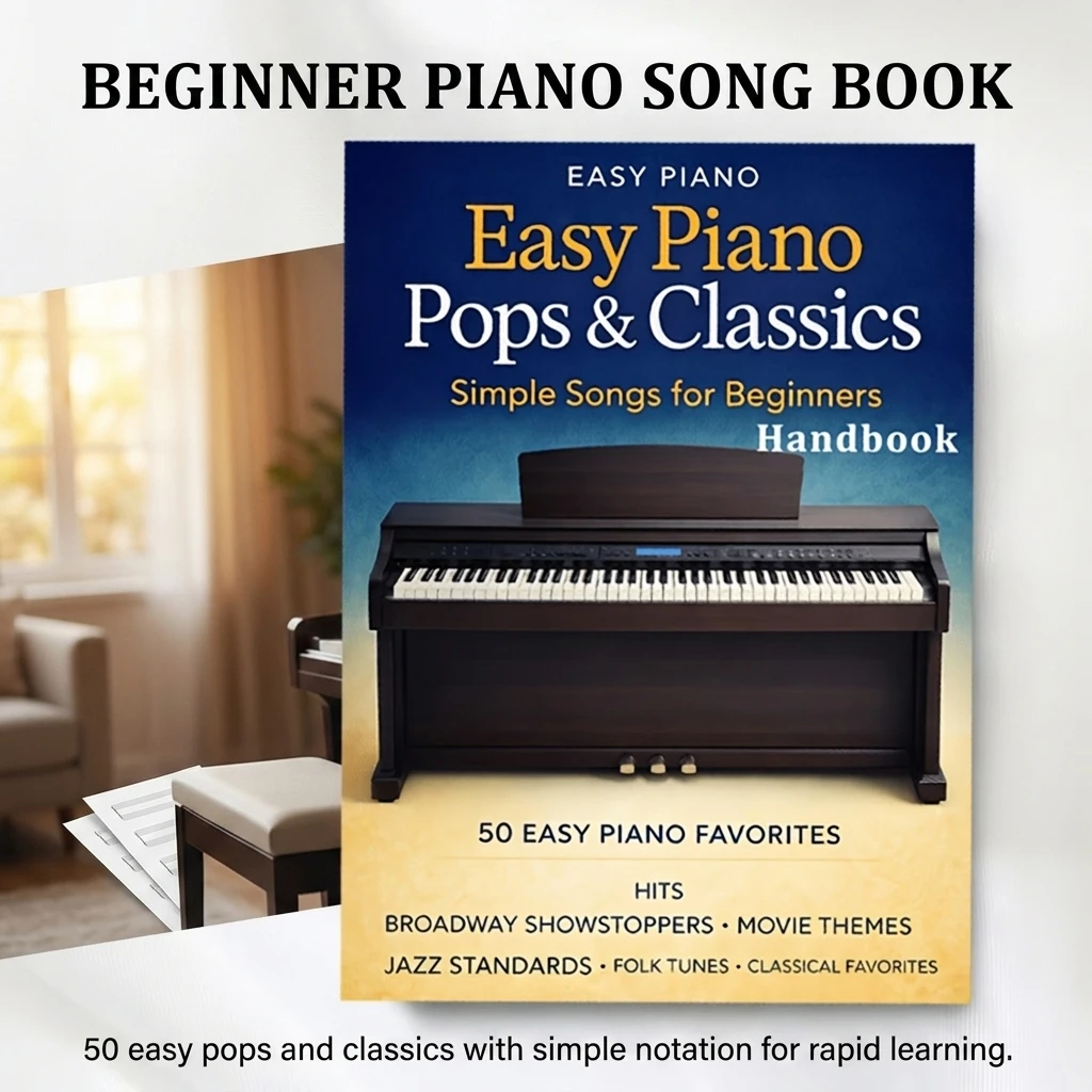 

Beginner Piano Music Books Classic Sheet Music Compilation Handbook With Simplified Notation And Chord Charts For Practice