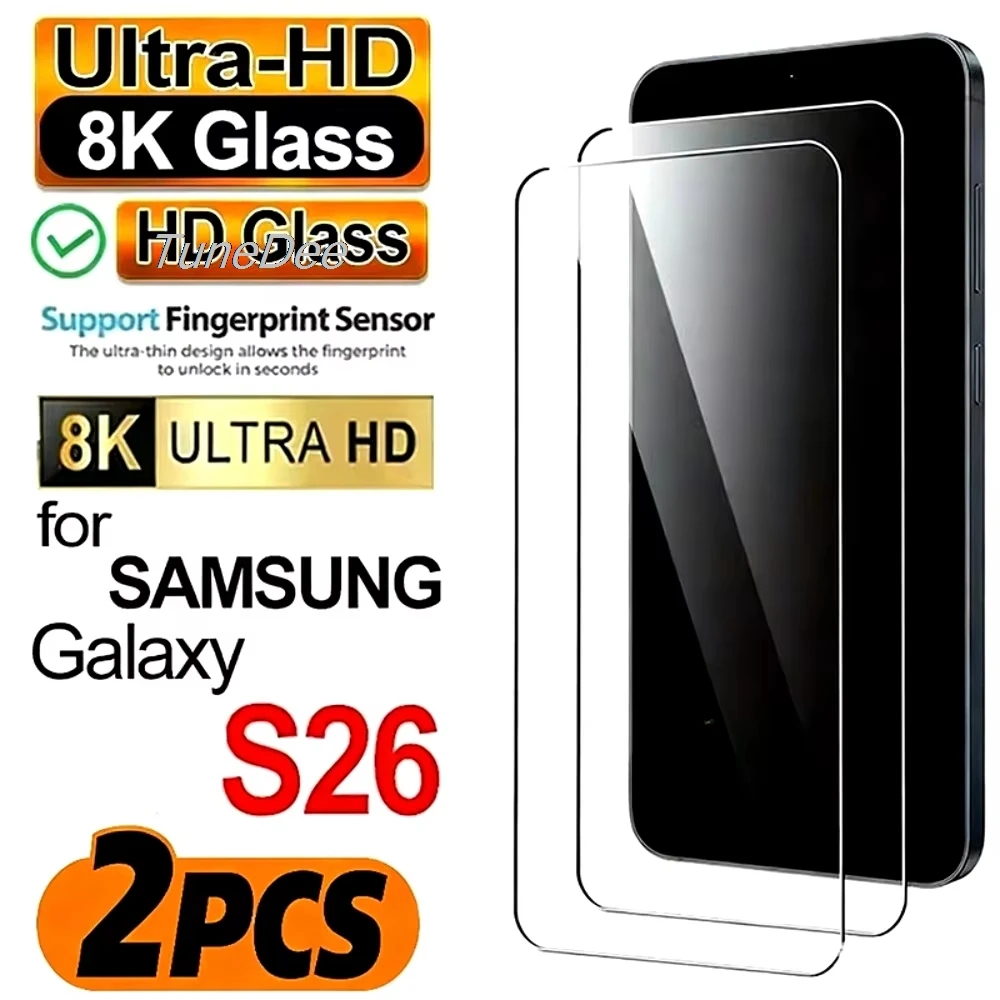 1-2Pcs Fingerprint Unlock Screen Protectors For Samsung Galaxy S26 Ultra S26+ Plus S 26 S26Ultra Protective Tempered Glass Film