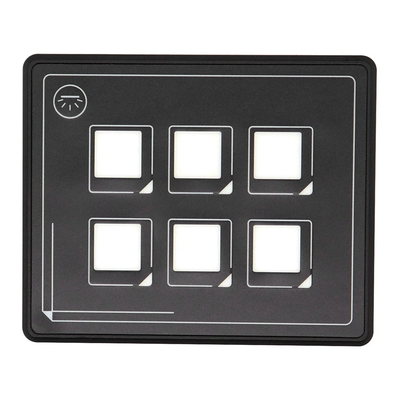 6 In 1 Contact Screen Switch Panel DC11-30V 6 Gang LED Slim Contact Control Panel Box For Car Marine Boat Caravan RV