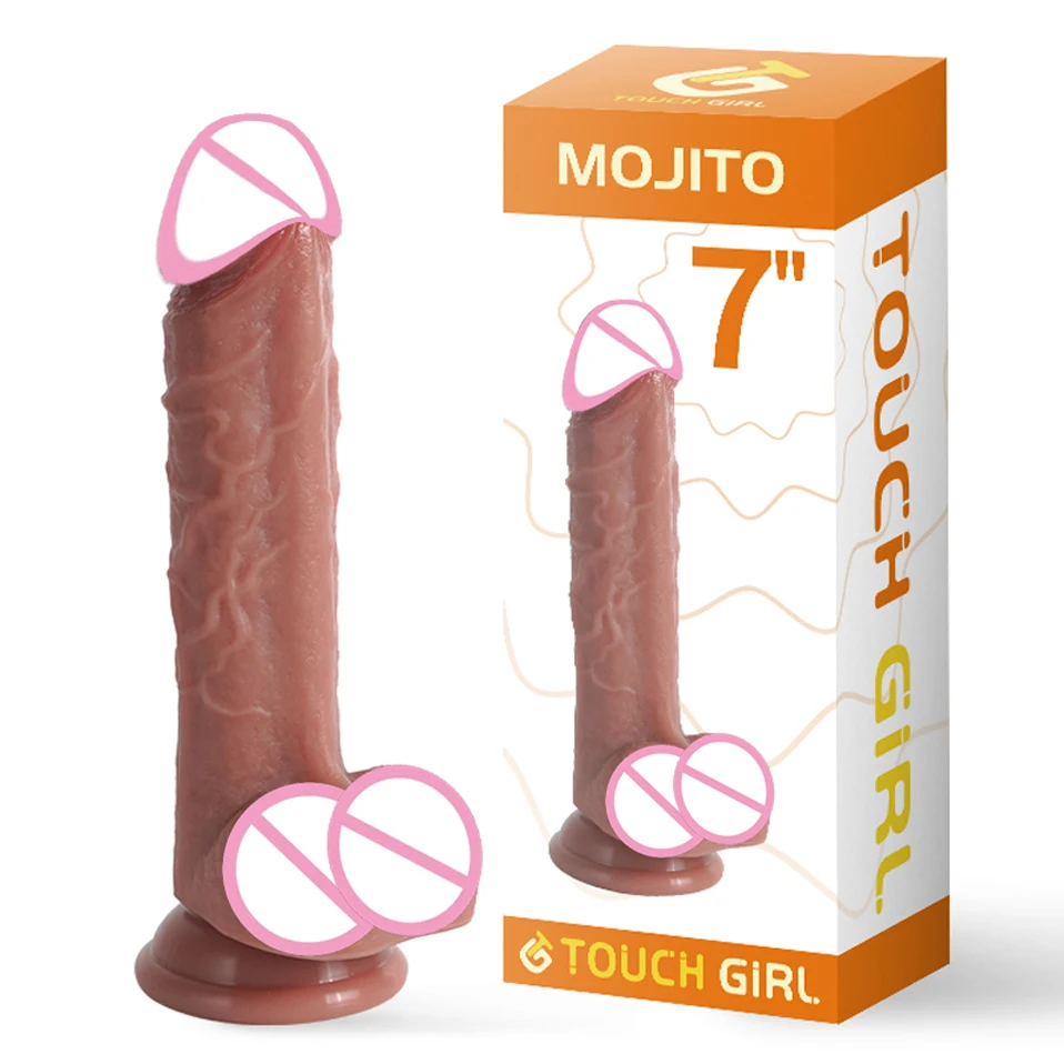 Realistic Liquid Silicone Dildo Lifelike Veins Textured Ball Soft Flexible Suction Cup Base for GSpot HandsFree Play Adult Toy