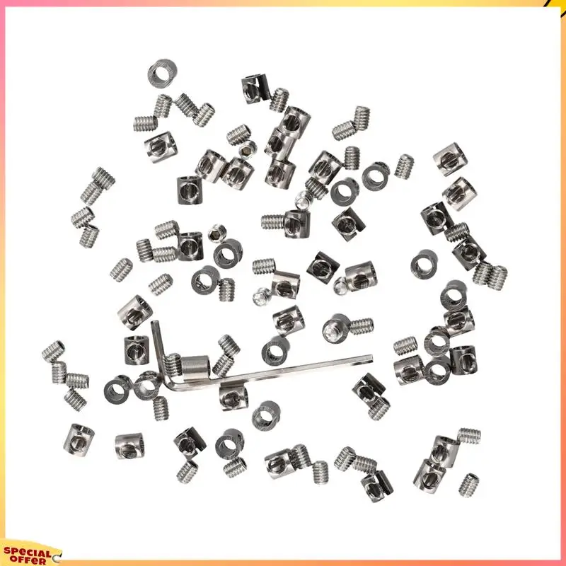 ABFI 50Pcs 3Mm Wire Rope Clamp For Cable Fastener Clip Adjustable Screw Copper Metal Fixture Sling Fixing Accessories