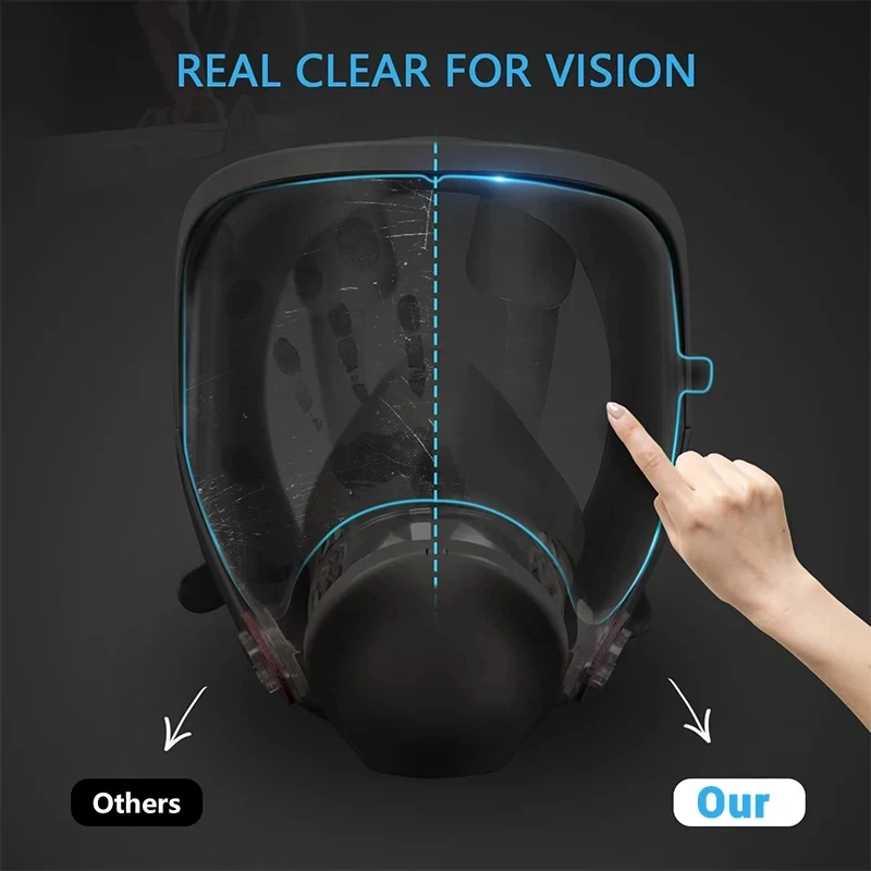 protetor scratch oil proof lens film visor capa para 3m pintura pulverizacao 6800 full face mascara de gas respirador 6885 protector 01