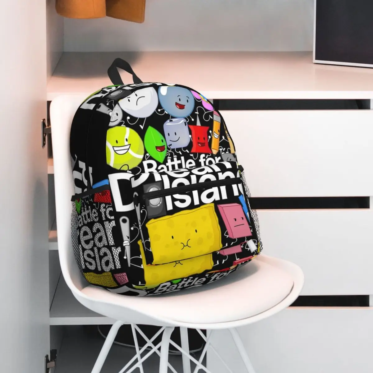 BFDI Poster Black Backpack Daypack Large Capacity Kids BookBag School Bag Shoulder Bags for Men Women
