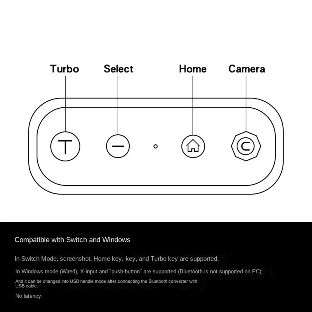 محول بلوتوث لاسلكي مع كابل USB لجهاز نينتندو سويتش لـ Game Cube/الإصدار الكلاسيكي لجهاز Wii Classic