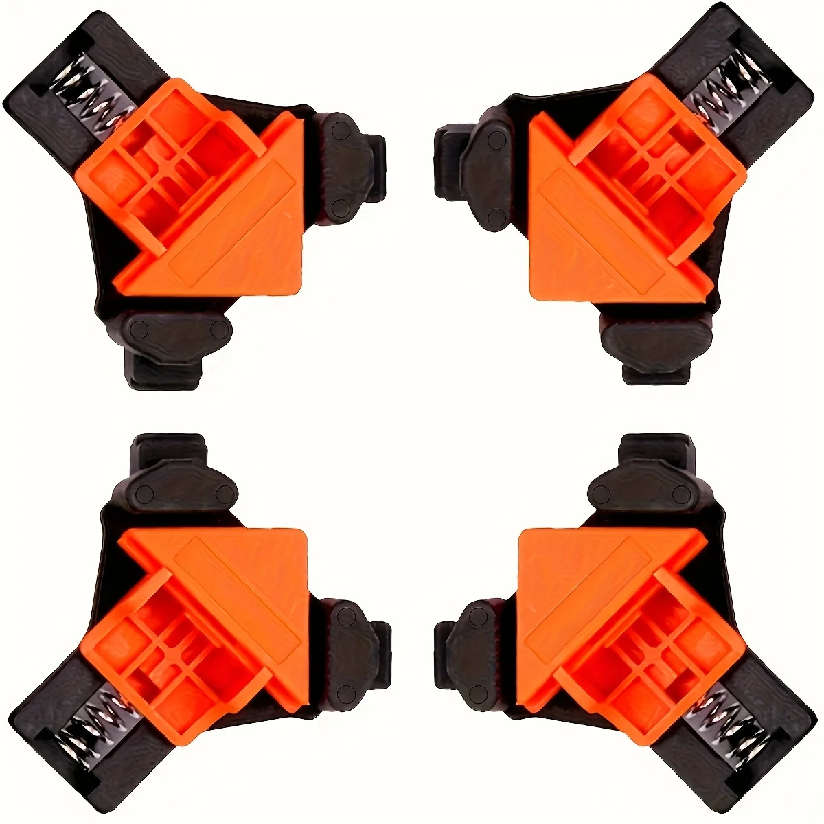 4 Stück 90-Grad-Eckklemmen für die Holzbearbeitung, verstellbare schnelle Feder-Holzbearbeitungsklemmen, Weihnachtsgeschenke, Zimmermann