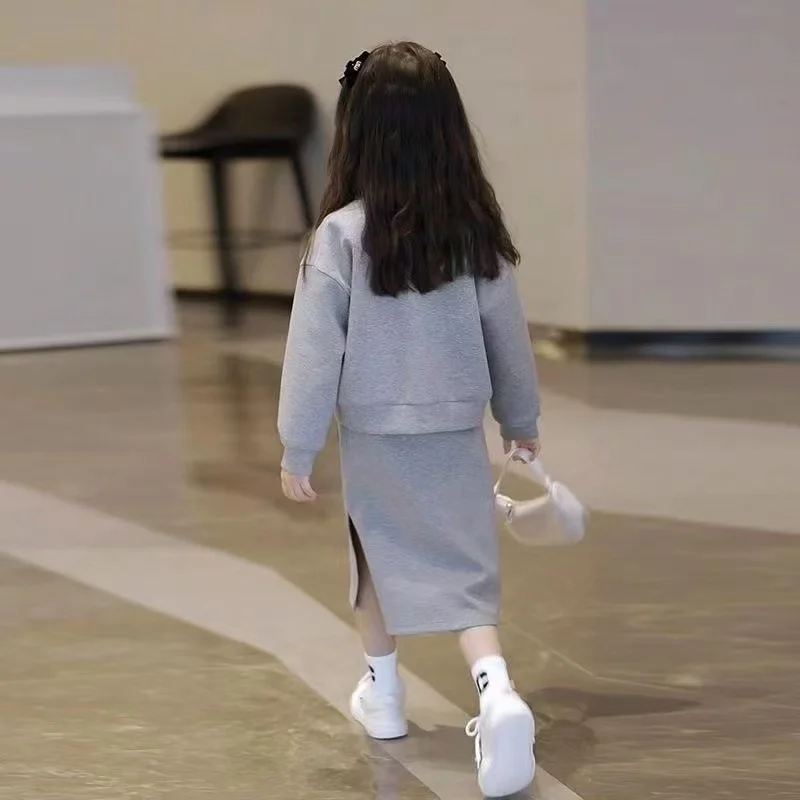 

Kids Girl's Sports Suit Autumn Children's Middle Large Children Korean Version Casual Baseball Collar Children's Clothing Suit