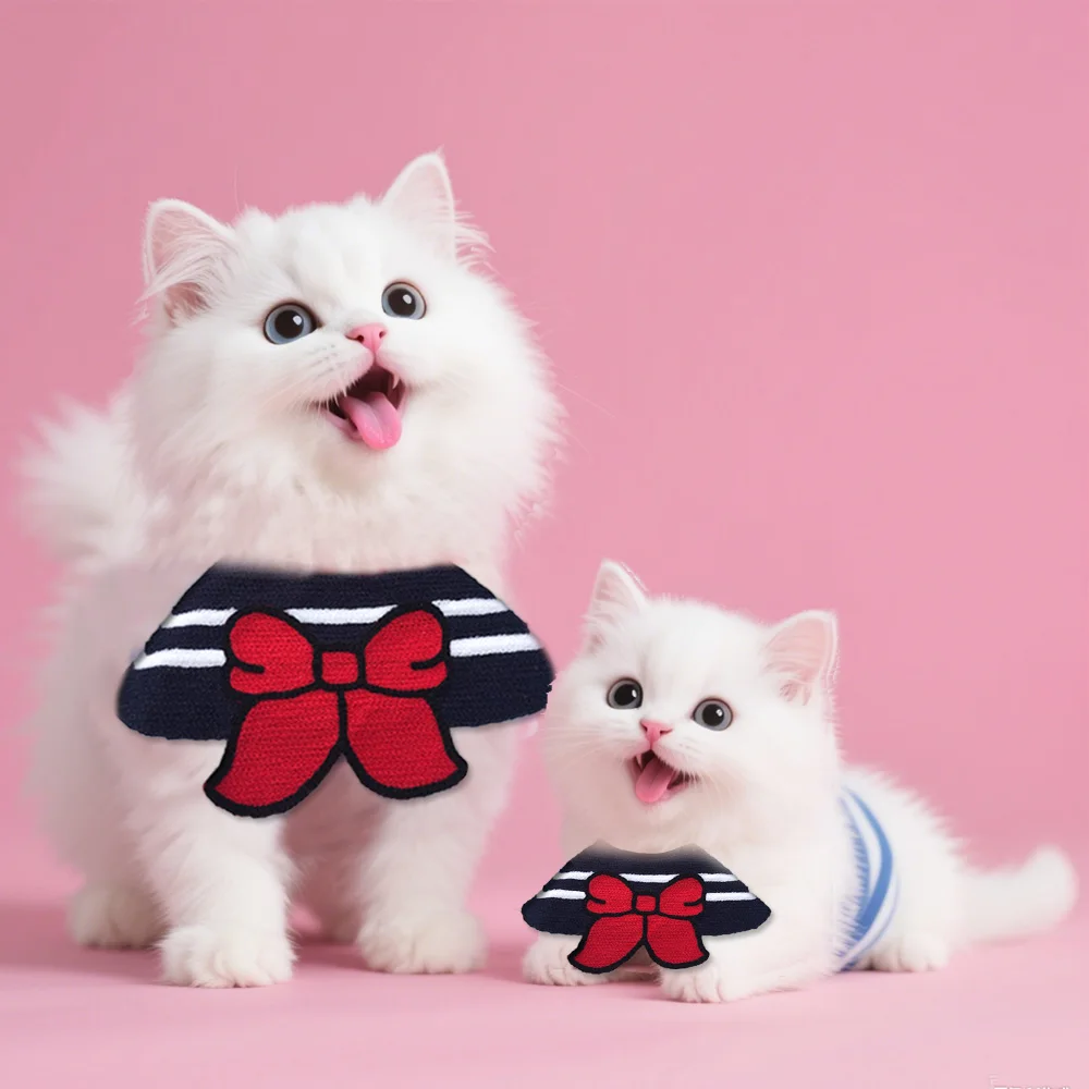 

1 PC Pet Scarf Navy Style Bow Tie Cats & Dogs Bib Saliva Towel Daily Combinations
