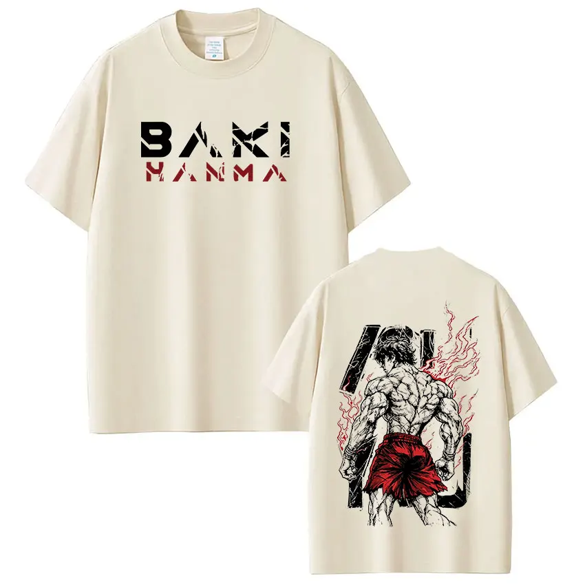 Japanisches Anime Baki The Grappler Hanma Yujiro GYM T-Shirt Herren Damen Kleidung Übergroße Lässige Kurzarm-T-Shirts Streetwear – Detail 7