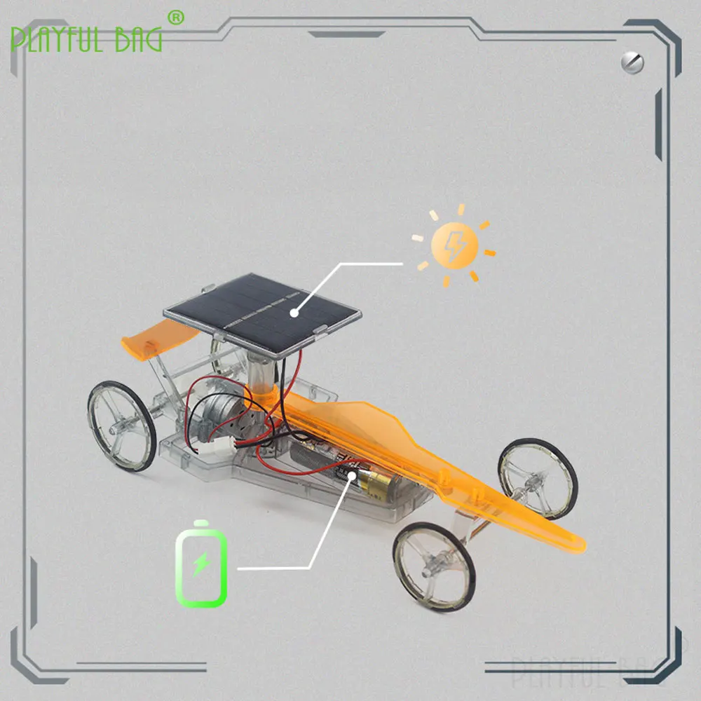 Solar Powered Racing Car para Crianças, Ciência DIY Produção Puzzle, Brinquedos de Tecnologia Elétrica, Presentes Educação Mecânica, VG149