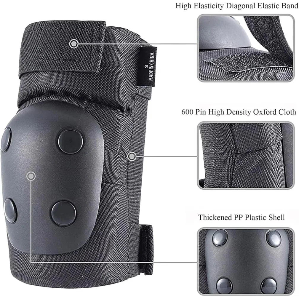 Knee Pads Elbow Pads Wrist Guards for Adult Youth 6 in 1 Protective Gear Set for Skateboarding Biking Roller Skating Cycling Out