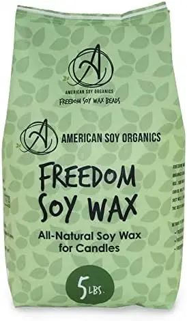 

American Soy Organics Freedom Soy Wax Beads – 5 lbs, Paraffin-Free, Beeswax-Free for Candles & Melts