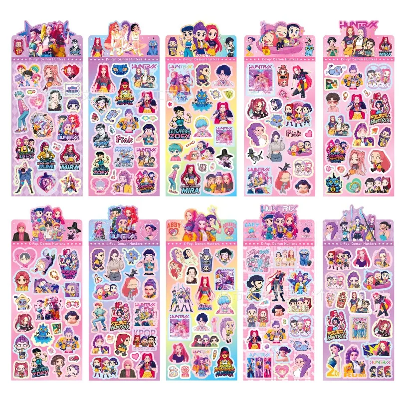 

KPop Demon Hunters Laser Stickers Anime Kids Scrapbooking Journal DIY Decal Phone Suitcase Handbooks Decals Decoration Gifts