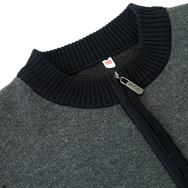 Maglione da uomo a maniche lunghe modello vintage pullover autunno inverno maglioni aderenti con fondo caldo uomo moda cerniera o-collo pullover