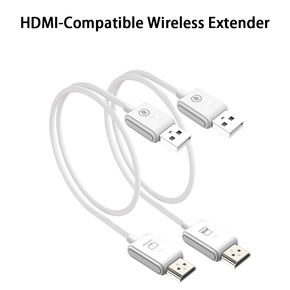 30M HDMI-Compatible Wireless Extender 1080P Low Latency Transmitter Receiver Screen Mirror Adapter for PC Laptop Phone TV