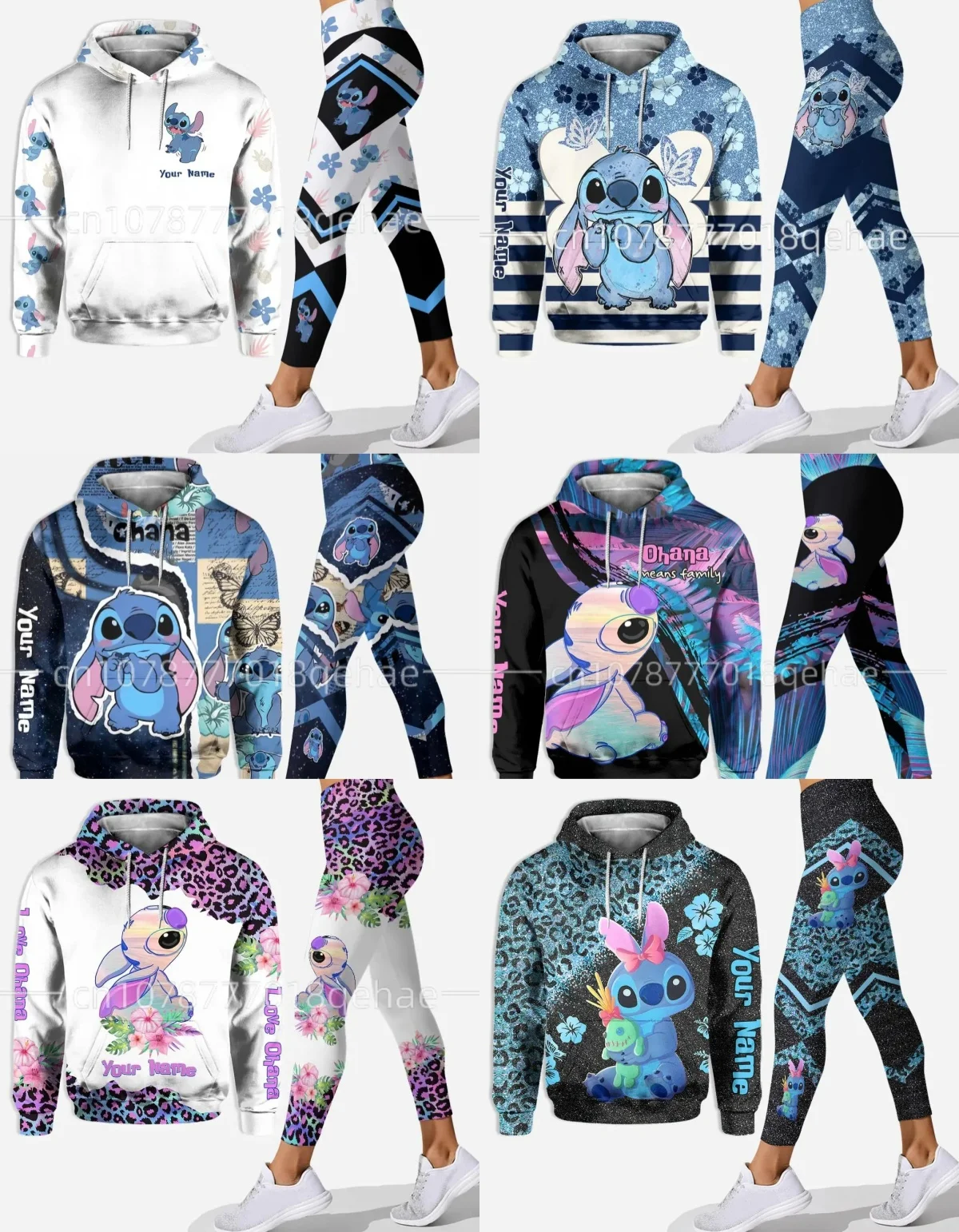 2024 New 3D Hoodie Women\'s Set Yoga Pants Sports Disney Yoga Hoodie Leggings Fashion Sportswear Moletom Feminino