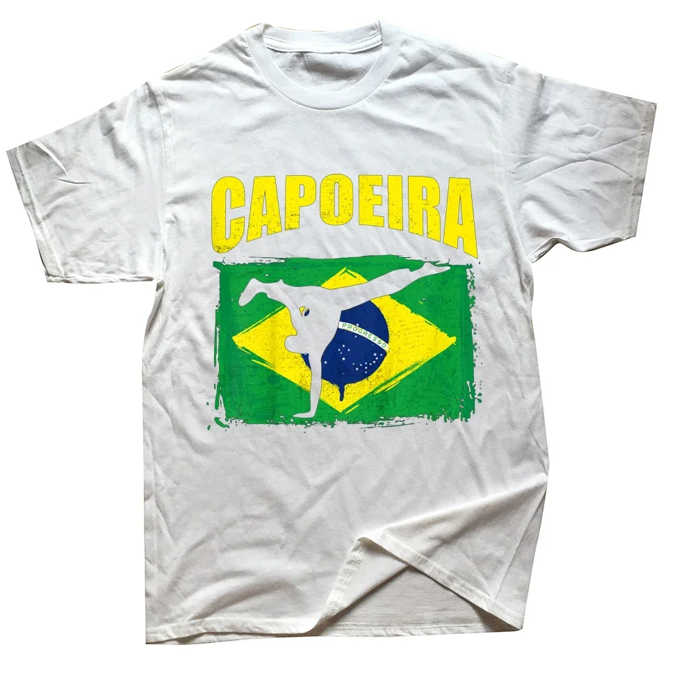 Funny Capoeira Brazilian Flag Brazil Martial Art Dance T Shirts Cotton Streetwear Short Sleeve Birthday Gifts Summer T-shirt