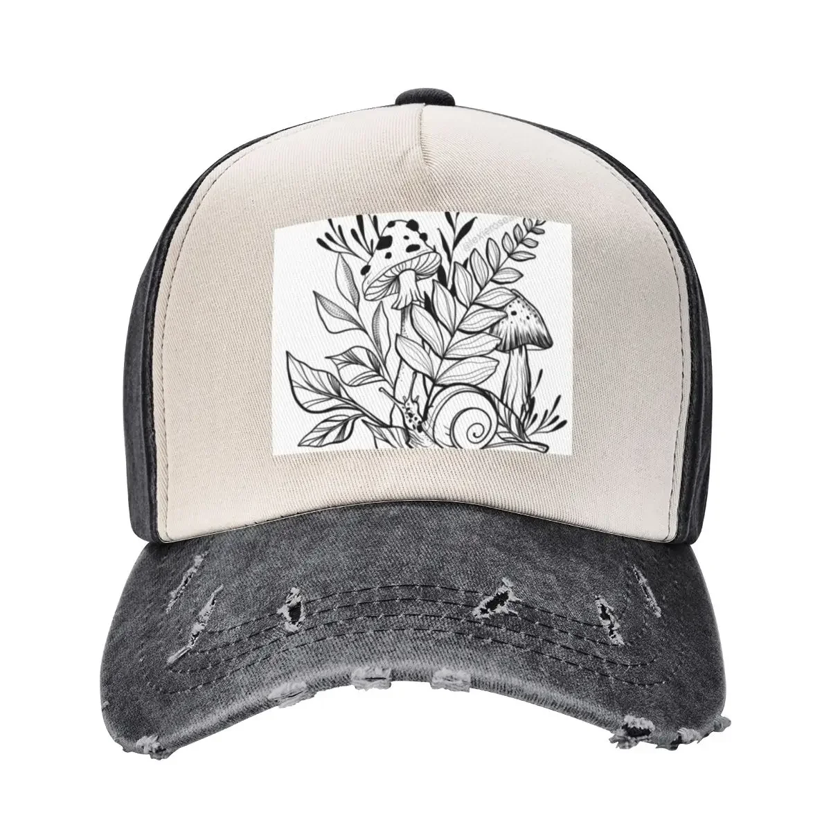 

Mushroom & nature design Baseball Cap fun hats Rugby Horse Hat custom Hat Woman Hats Men's