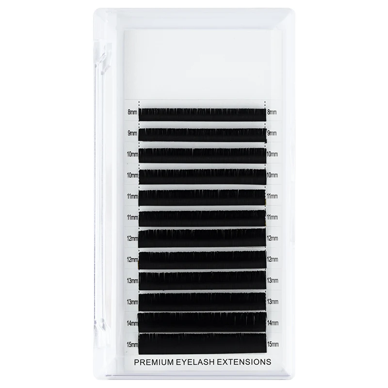 Song Lashes 12 Rows Double Tips Flat Lashes Individual Eyelash Extensions0.15/0.20 mm Thickness C/ CC/D Curls Makeup Supplies