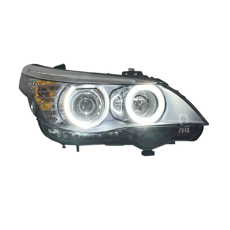 -For Tianxi Upgraded 20W LED Headlight Assembly for 5 Series E60 2001-2010 Blue Eyebrow Edition LED DRL Sequential Turn Signal^