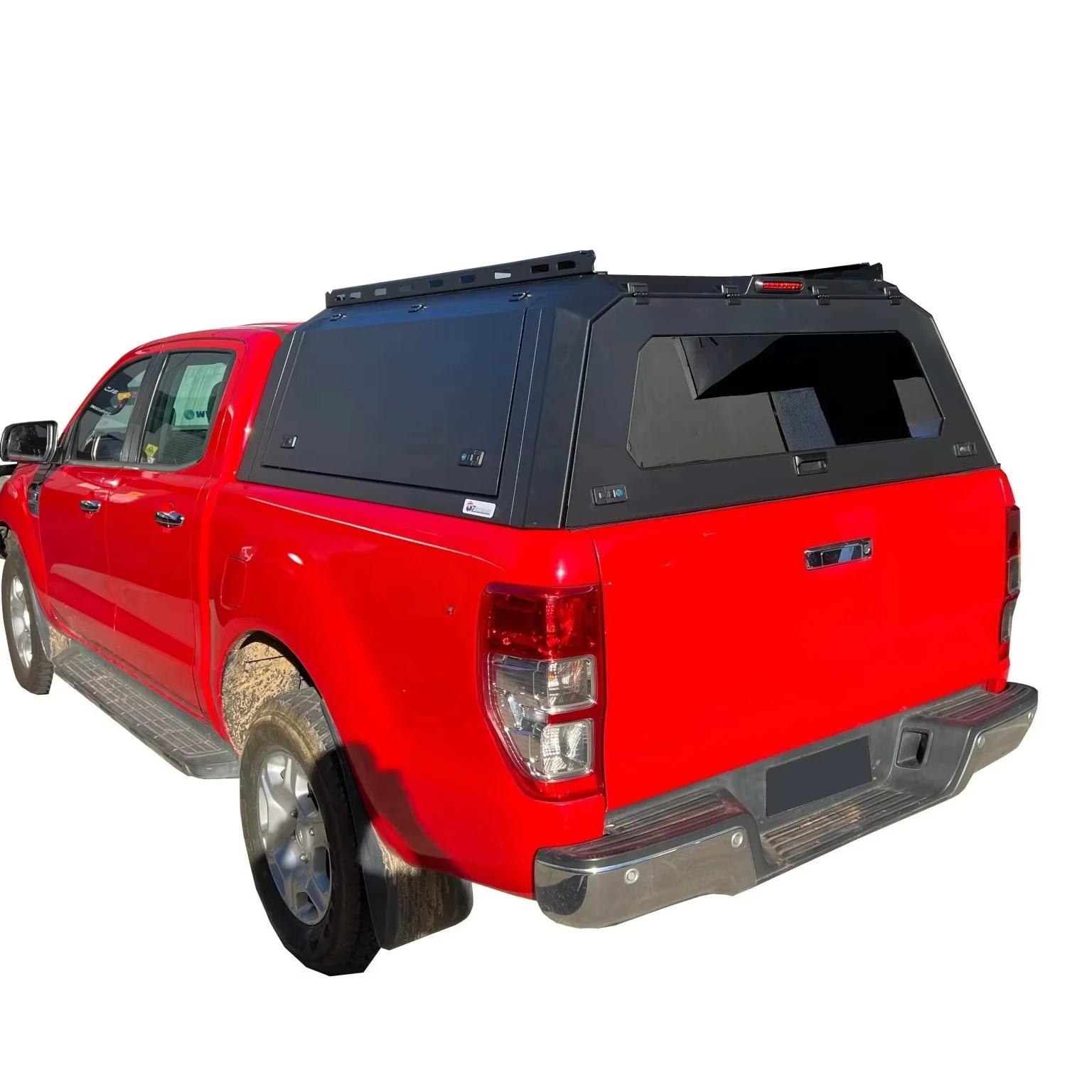 

Truck Topper Aluminum/Steel Alloy Hard Top Canopy for Ranger XLT/XLS/Wildtrak/Raptor with Hinged Glass Slide Windows