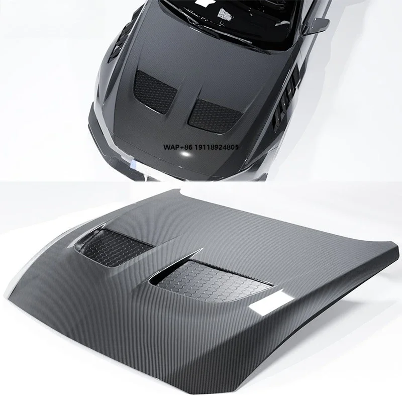 

New Carbon Fiber Engine Hood Cover for Mustang 2.3t 5.0l GTD Style Front Bonnet Hood