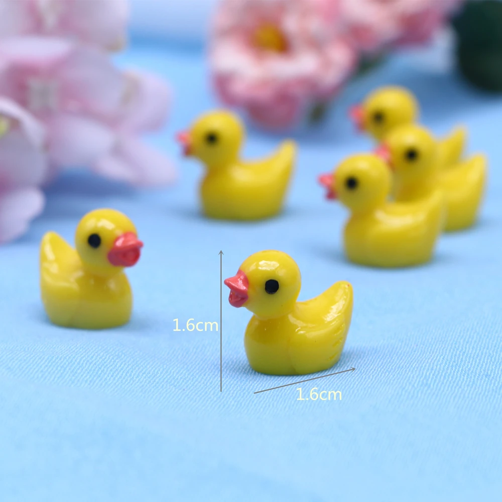 30PCS Mini Resin Ducks Miniature Ducks Yellow Tiny Duckies Figures For Micro Landscape Potted Plants Aquarium Terrarium Ornamen