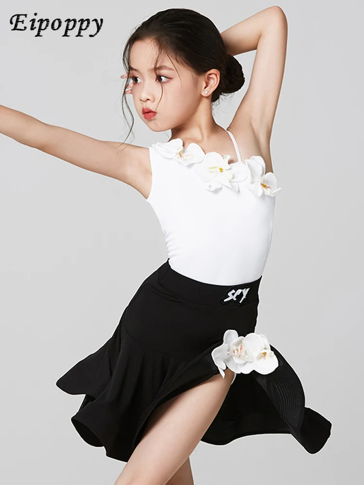 

Girls Flower Cha Cha Performance Clothing Ballroom Dance Dress Competition Wear Latin Competition Clothes
