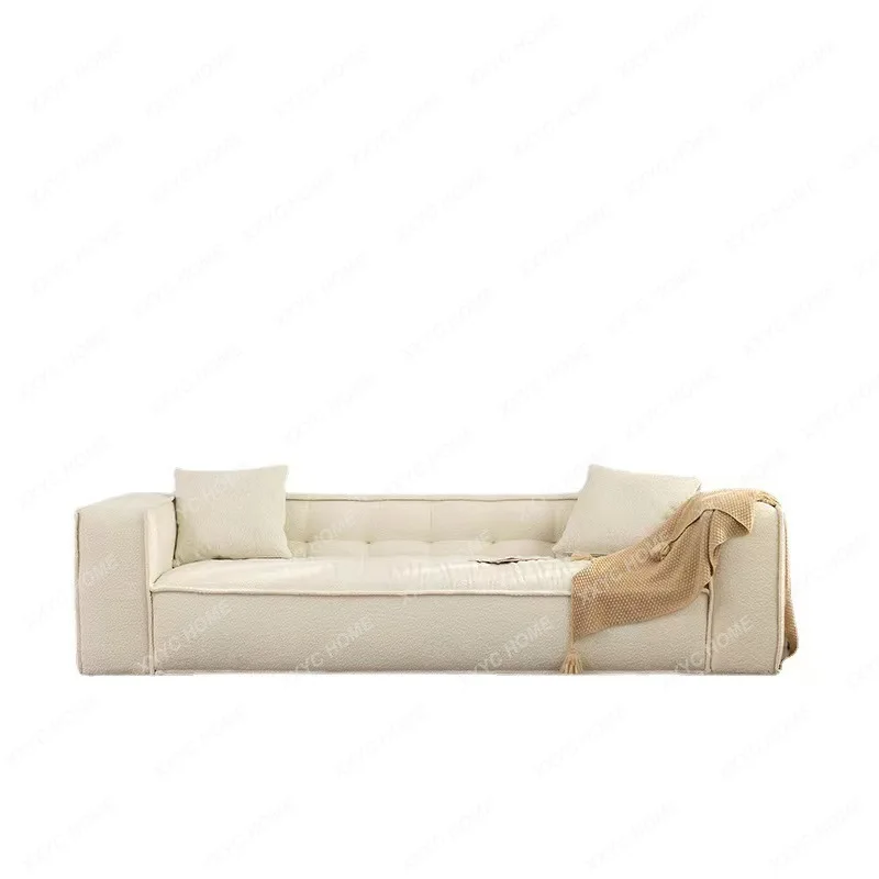 Simple modern dining room hotel model room designer furniture tofu square leisure bed and breakfast fabric sofa