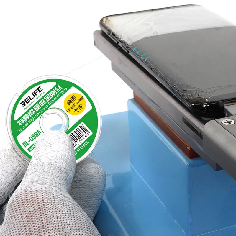 RELIFE RL-059A/B/C High Hardness Molybdenum Cutting Wire 0.03/0.05/0.08MM 100m/329ft for LCD Front Glass Separator Repair Tool