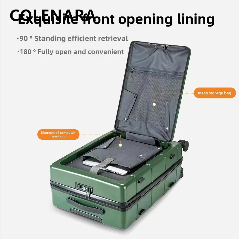 COLENARA Rolling Suitcase Front Opening Laptop Boarding Box 20