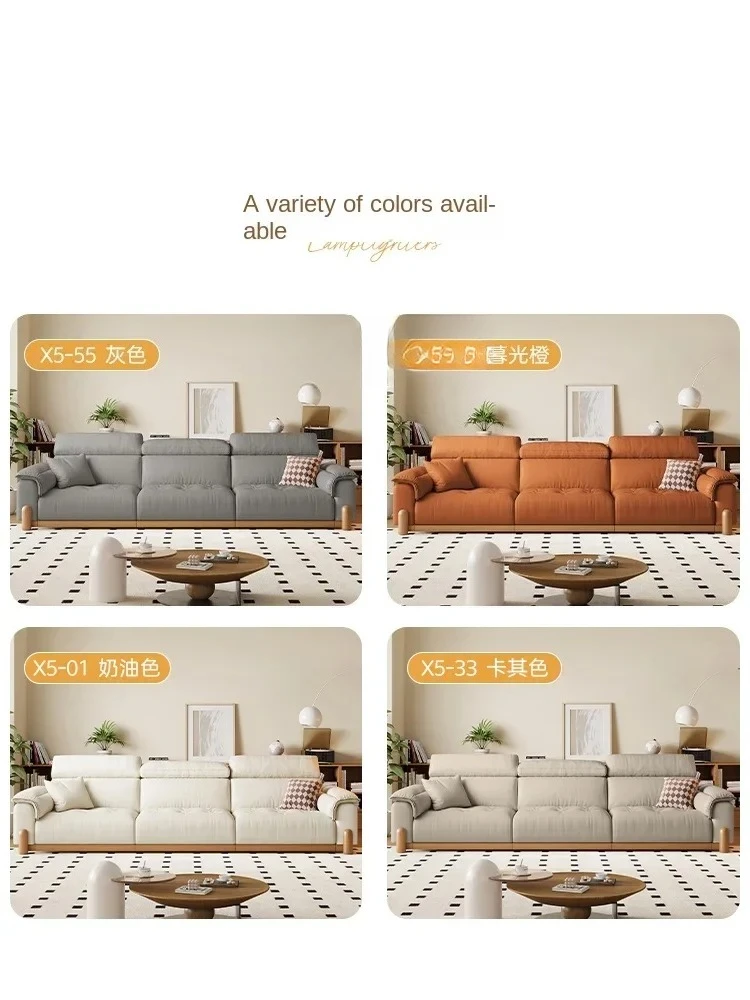 A-2 retro leather electric sofa bed antique multi-functional retractable sofa in living room