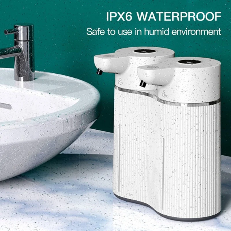 Hot Automatic Soap Dispenser Wall Mounted,Touchless Double Foaming&Liquid Soap Dispenser,2X14oz, For Commercial Or Home
