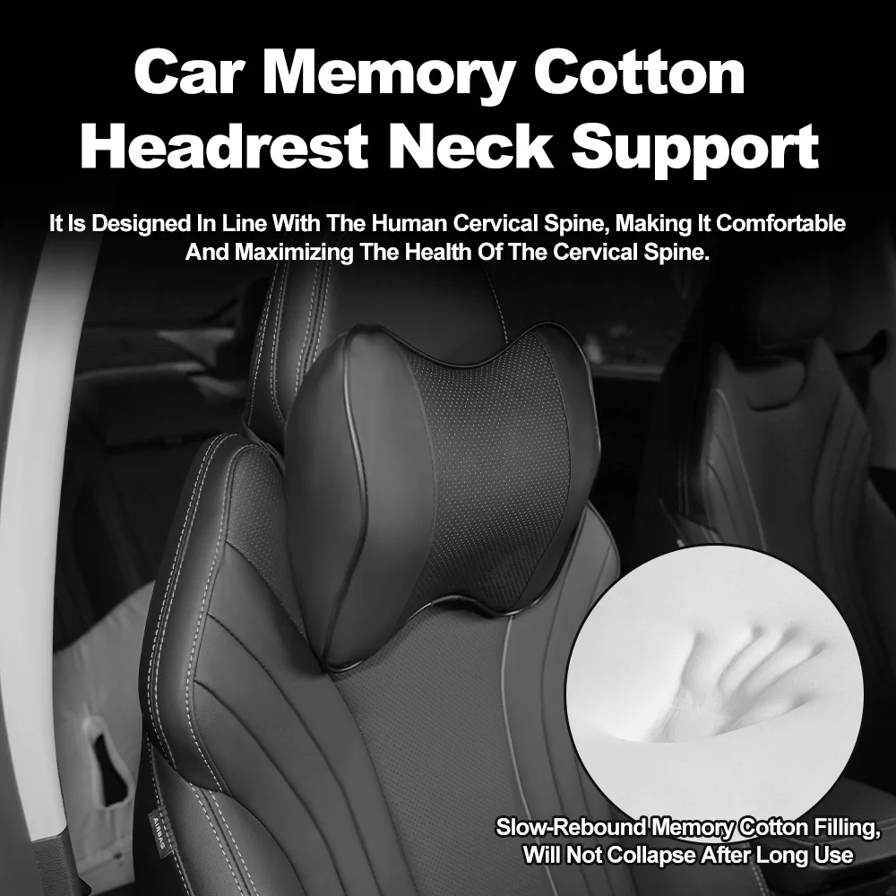 

Car Headrest All-Season Universal Memory Foam Neck Pillow Comfortable Breathable Slow-Rebounding Car Headrest Automobile Parts