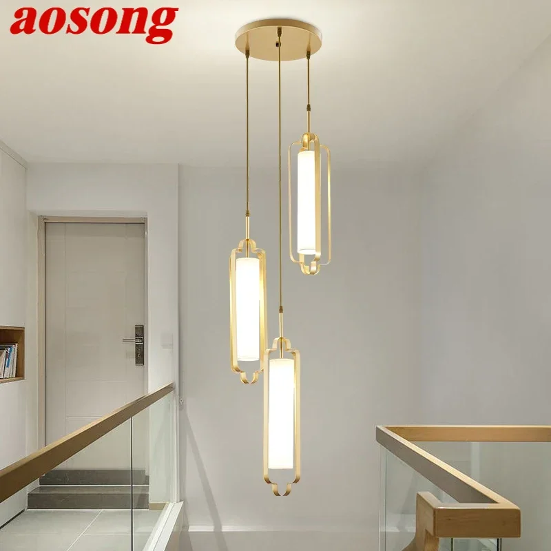 

AOSONG Contemporary LED Pendant Lamp Modern Art Dining Room Bedroom Study Bar Hotel Villa Cafe Home Corridor Chandelier