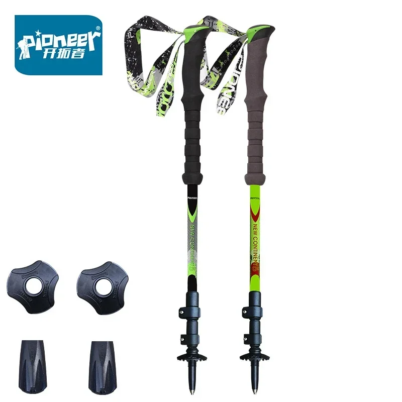 Pioneer Ultralight Folding Climbing Stick Outdoor Carbon Fiber Trekking Poles Retractable Hiking Walking Devices Camping