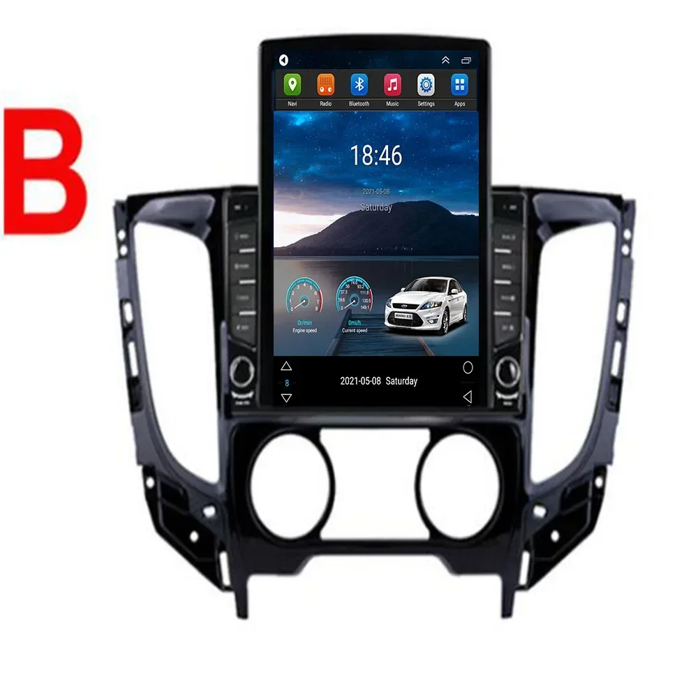For Tesla Style 2 Din Android 14 Car Radio For Mitsubishi Triton L200 MT AT 2015-2035 Multimedia Video Player GPS Stereo Camera