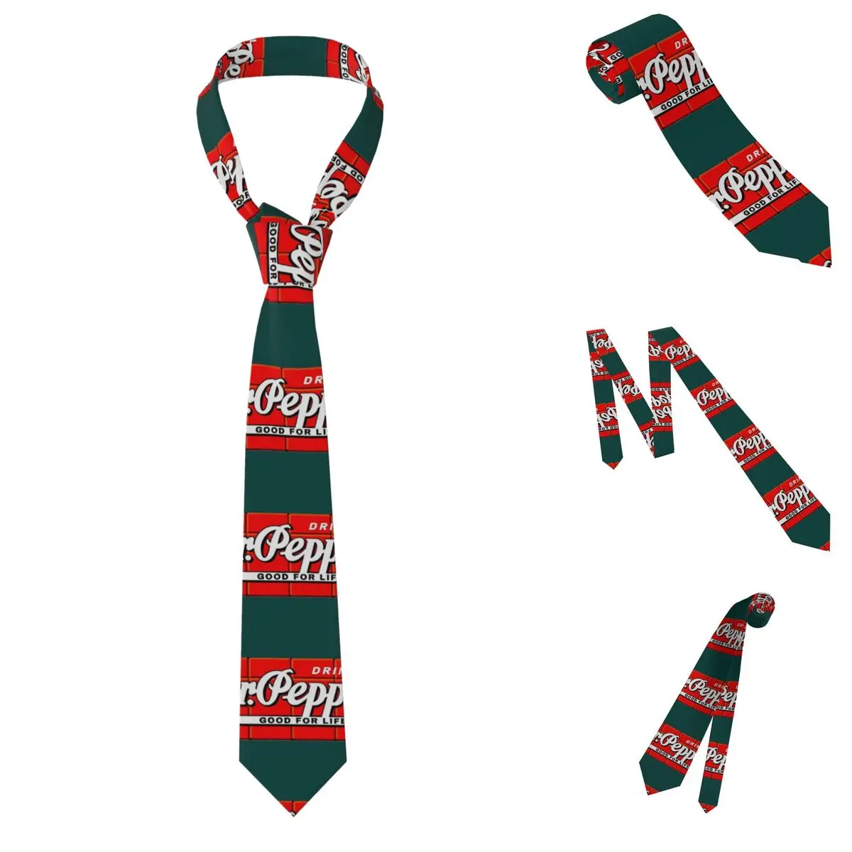 Dr Pepper Good For Life Necktie for Men Silk Polyester Slim Neck Ties Party Suits Tie Classic Gravatas