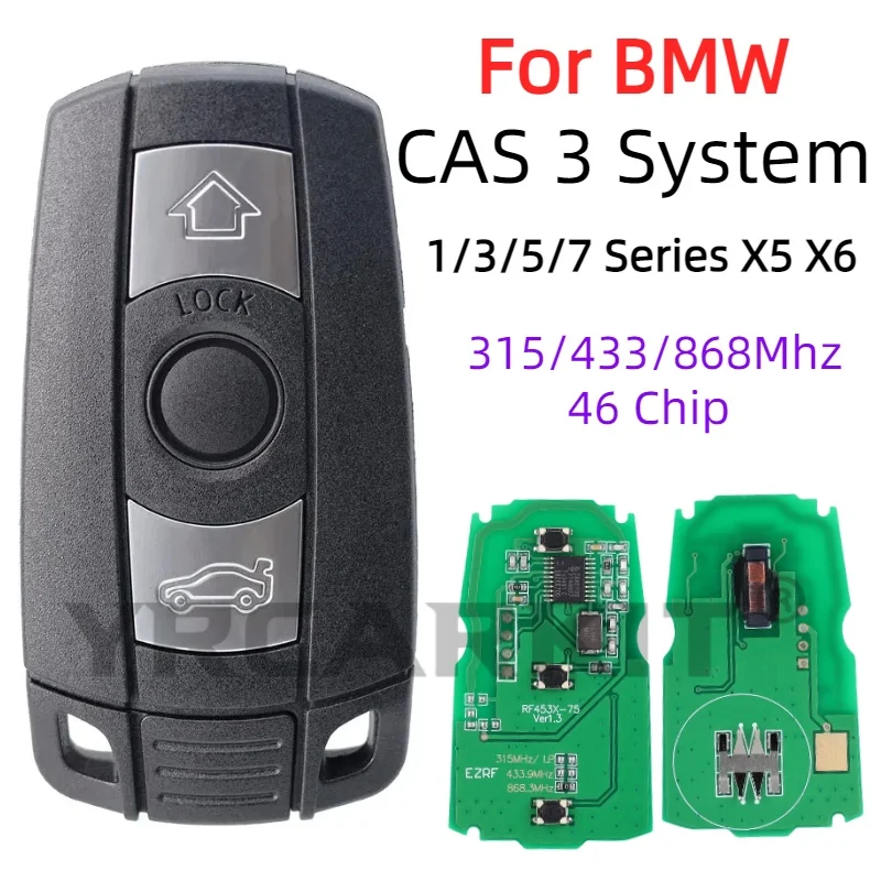 Remote Key Fob For BMW CAS3 1/3/5/7 Series X5 X6 E60 E61 E70 E71 E87 E90 Z4 315LP 315MHz 433Mhz 868MHz 46 Chip CAS3 System