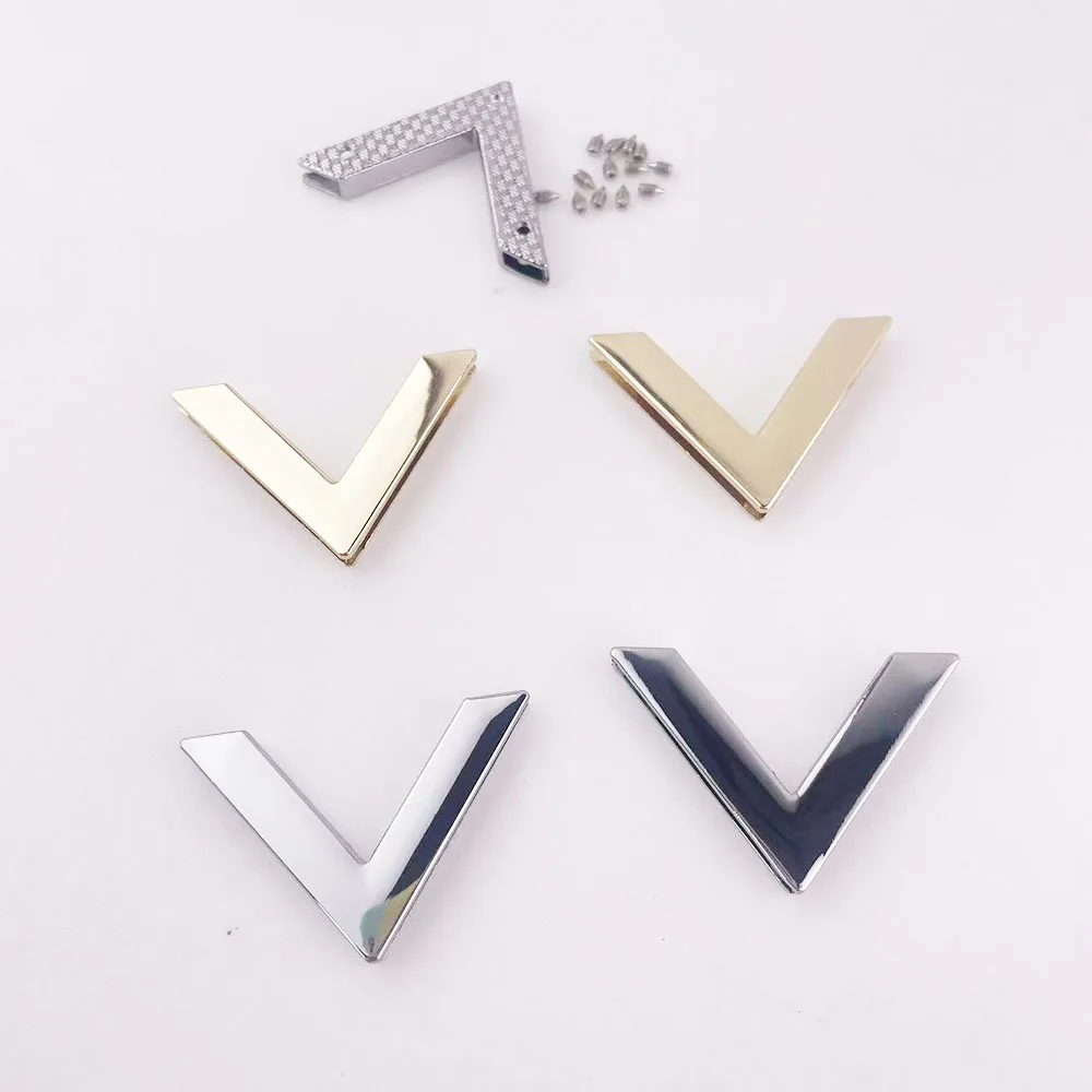 10 Stück Schraubtaschen-Eckverbinder, rechtwinklige Schnallen, 44 mm, Handtaschen-Verbinder, Schutzstopper, Taschen-Hardware-Zubehör