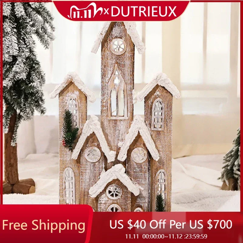 

Christmas Decorations Wooden Glowing Christmas Wooden Houses Snow House Luxury Cute Decorations Christmas Trees Castle Windows