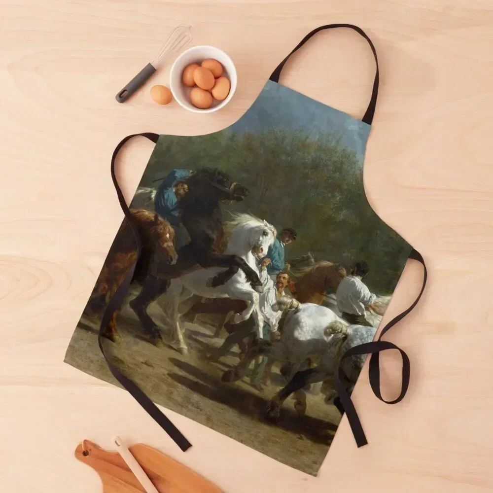 

Horse Fair - Rosa Bonheur - 1855 Apron kitchen item for women with pocket Things For Kitchen Cute Kitchen Apron