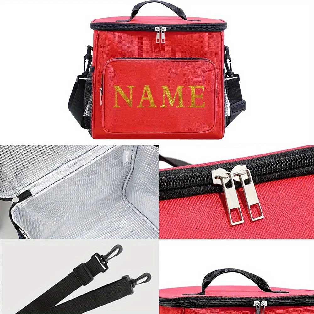 Customizable Name Insulated Lunch Box Lunch Bag Insulated Handbag Waterproof Camping Storage Box Refrigerated Food Storage Box